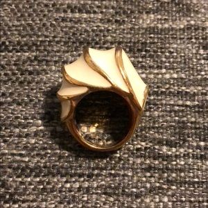 Coach gold and ivory ring size 6